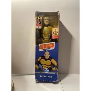 JUSTICE LEAGUE ACTION LEX LUTHOR 12” Figure Logo Glow In Dark-Minor Box Wear